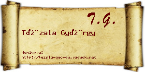 Tézsla György névjegykártya